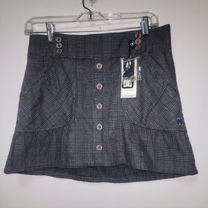 DC Gray Plaid Mini Skirt 26 NWT